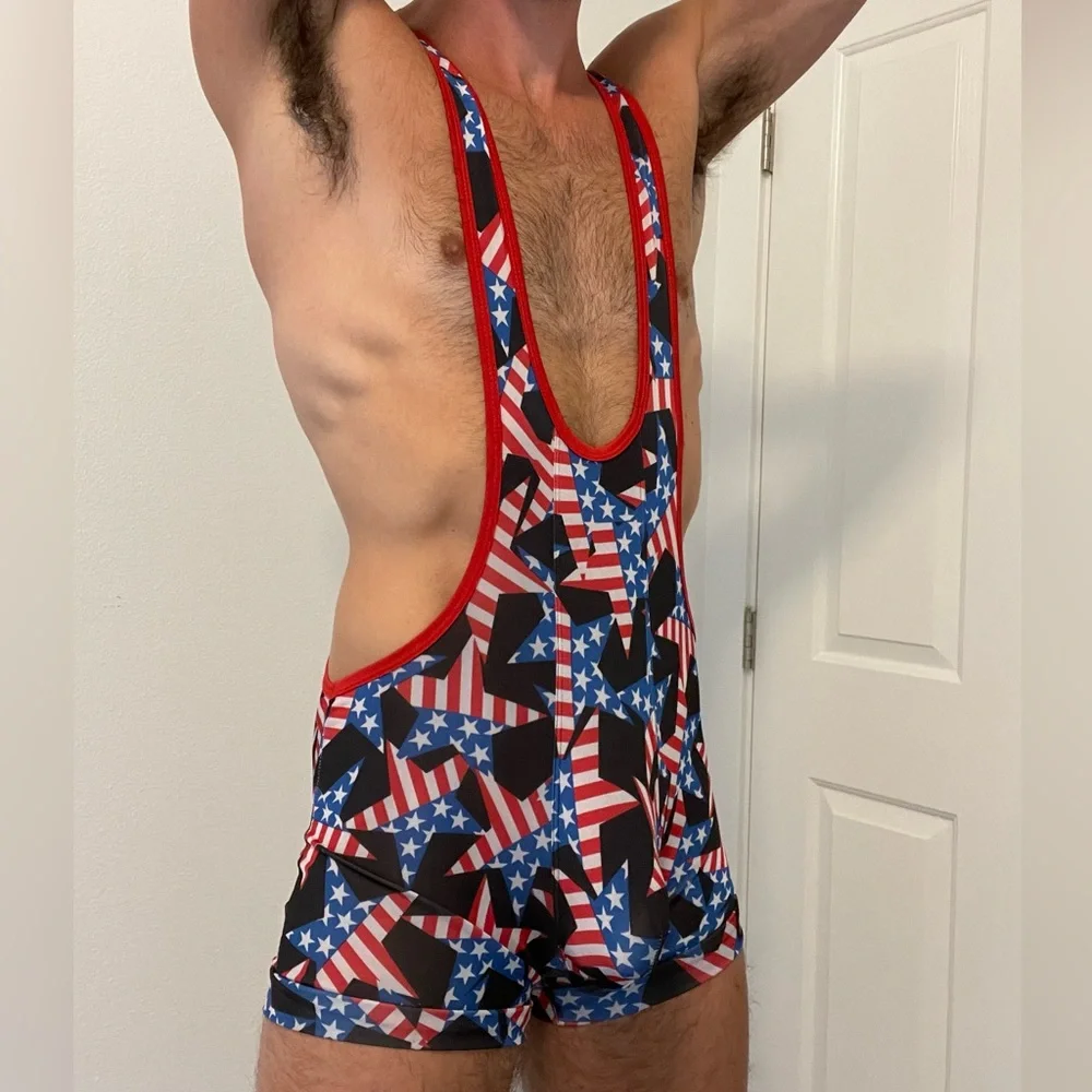 Men’s Patriotic Stars and Stripes Bodysuit - Picture 5 of 7